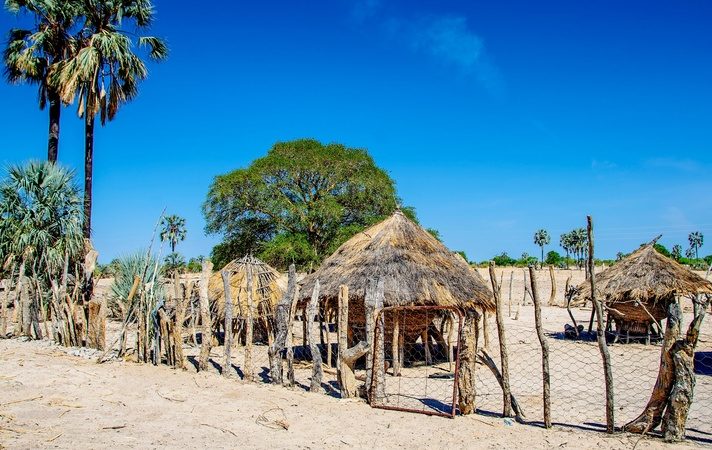 Traditionalle Hütten in der Ovambokultur Namibias