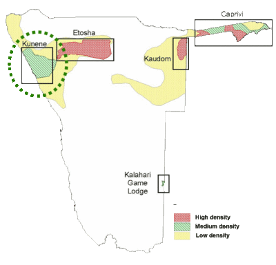 C Desert Lion Project - Karte der Löwenpopulationen in Namibia