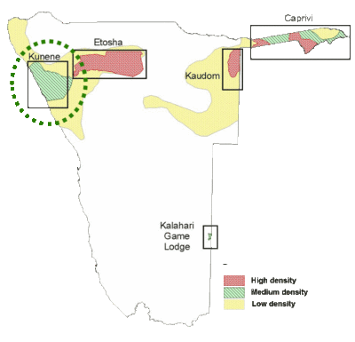 C Desert Lion Project - Map of the lions populations in Namibia