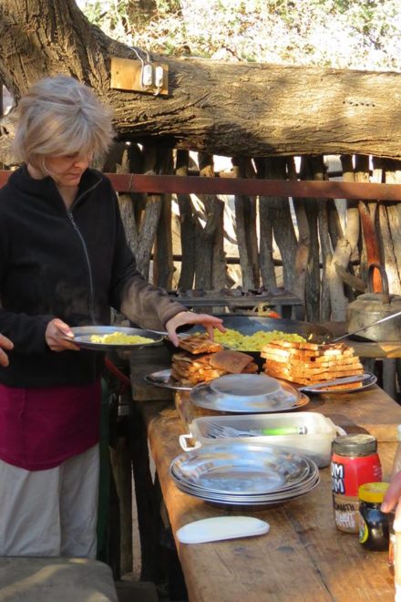 Volunteering makes you hungry - the buffet in camp