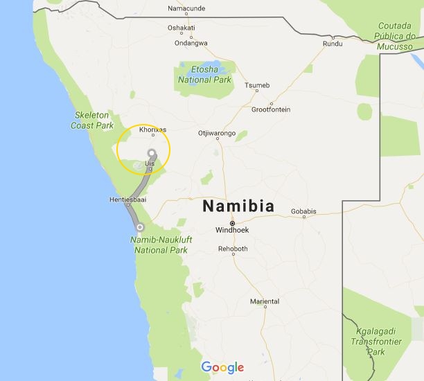 Volunteering for elephants in Namibia - map