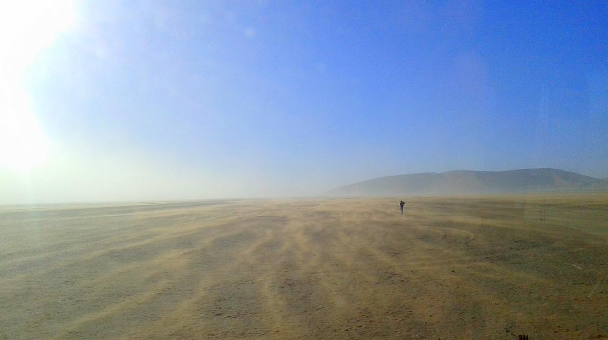 Sandsturm auf dem Weg zum Sossusvlei