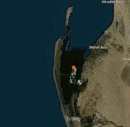 Landkarte der Lagune von Walvis Bay