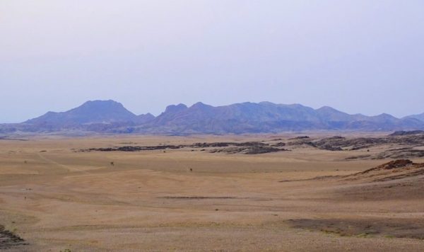Landschaft in der Namib in den normalen Braun-Tönen