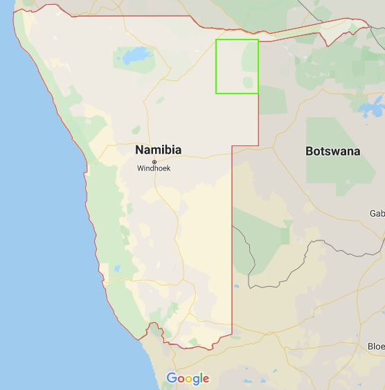 Namibia Karte Khaudum Buschmannland