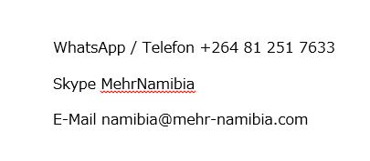 Mehr Namibia Kontakt