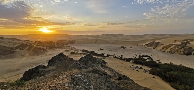 Sonnenuntergang an der Skelettküste