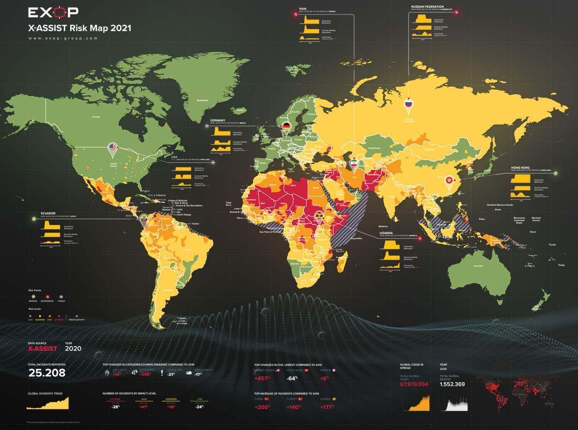 EXOP Karte Weltweite Sicherheitslage