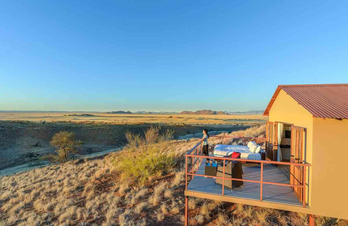 Bett im Freien Namib Wüste