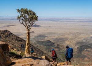 Wanderer mit grandioser Aussicht vom Brandberg