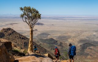 Wanderer mit grandioser Aussicht vom Brandberg