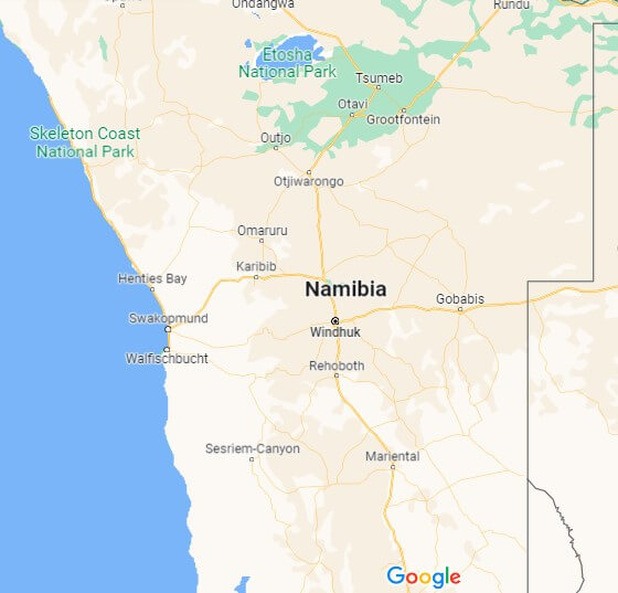 Namibia Karte - Windhoek