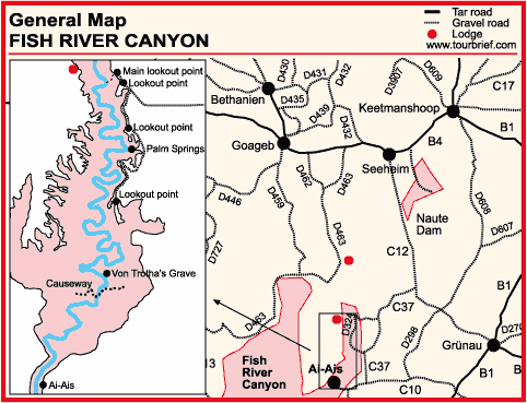 Fish River Canyon Karte