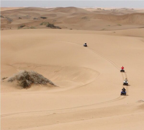 Quad Bikes vor Wüstenpanorama Quad Bikes vor Wüstenpanorama