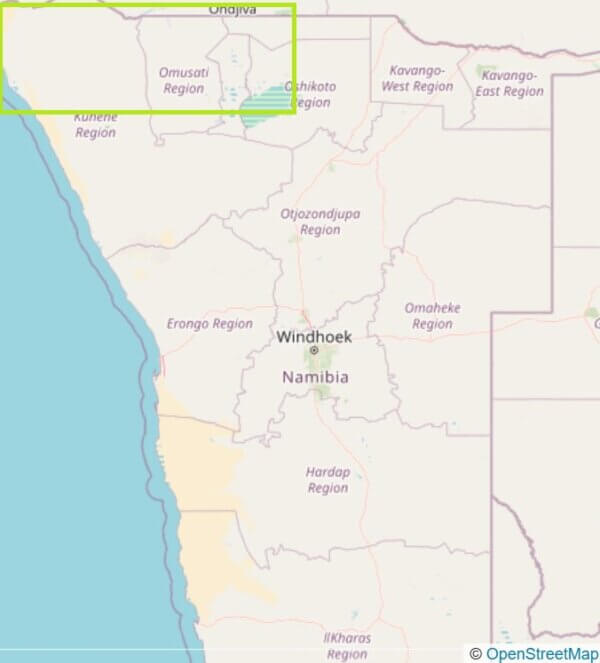 Nordwesten Namibia Karte © OpenStreetMap-Mitwirkende