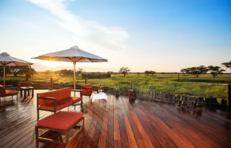 Aussicht von der Lodge Terrasse Aussicht von der Lodgeterrasse